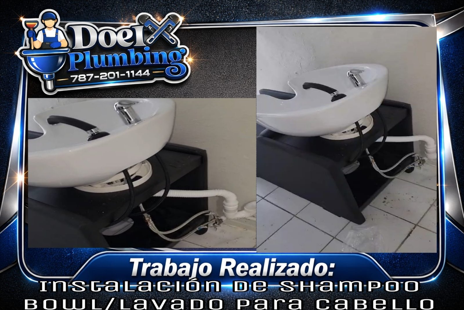 Instalación de Shampoo Bowl